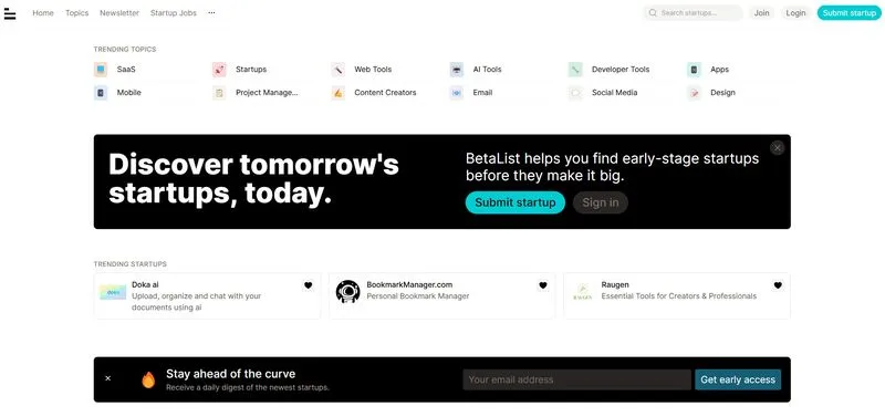 Product Launch Sites BetaList